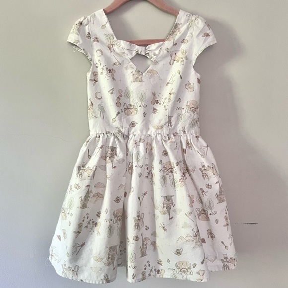 LuluRain Bunny Castle Tea Party Fairytale Dress Girls Sz 5 - Picture 3 of 7